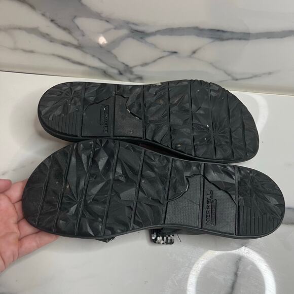 Merrell Women's Black White Woven Casual Hiking Around Town Sunvue Sandals Sz 8 - Picture 7 of 7